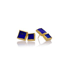 Natural Lapis Double Square Post Earrings
