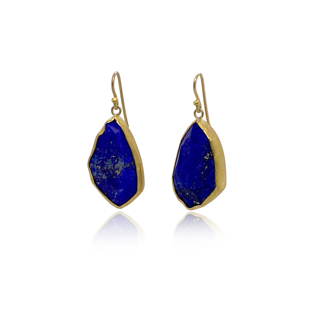 Rough Lapis Drop Earrings