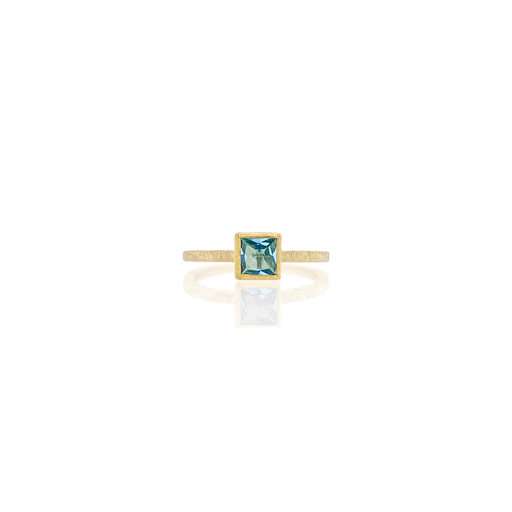 Princess Cut Aquamarine Ring