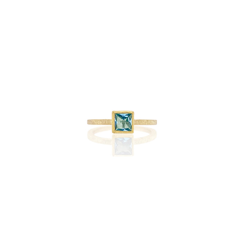 Princess Cut Aquamarine Ring