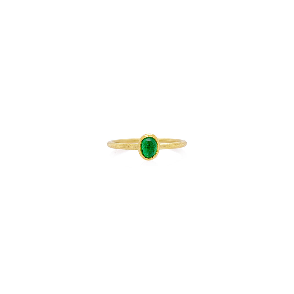 Oval Emerald Cabochon Ring