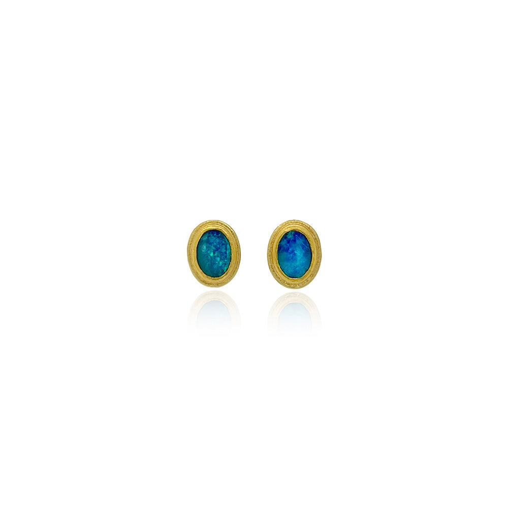 australian Boulder opal Stud earrings