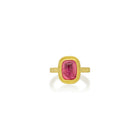 Pink Tourmaline Cushion Cabochon Ring
