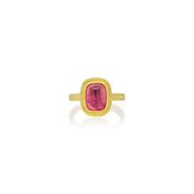 Pink Tourmaline Cushion Cabochon Ring