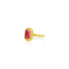 cushion cut pink tourmaline cabochon ring