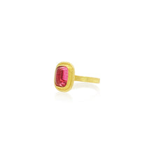 cushion cut pink tourmaline cabochon ring
