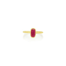 oval faceted ruby ring