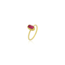 Faceted Oval Ruby Ring