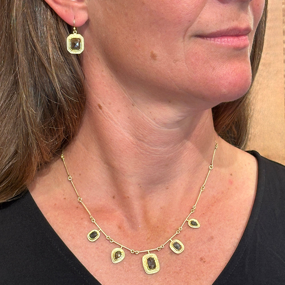 5 Rosecut Brown Diamond Necklace