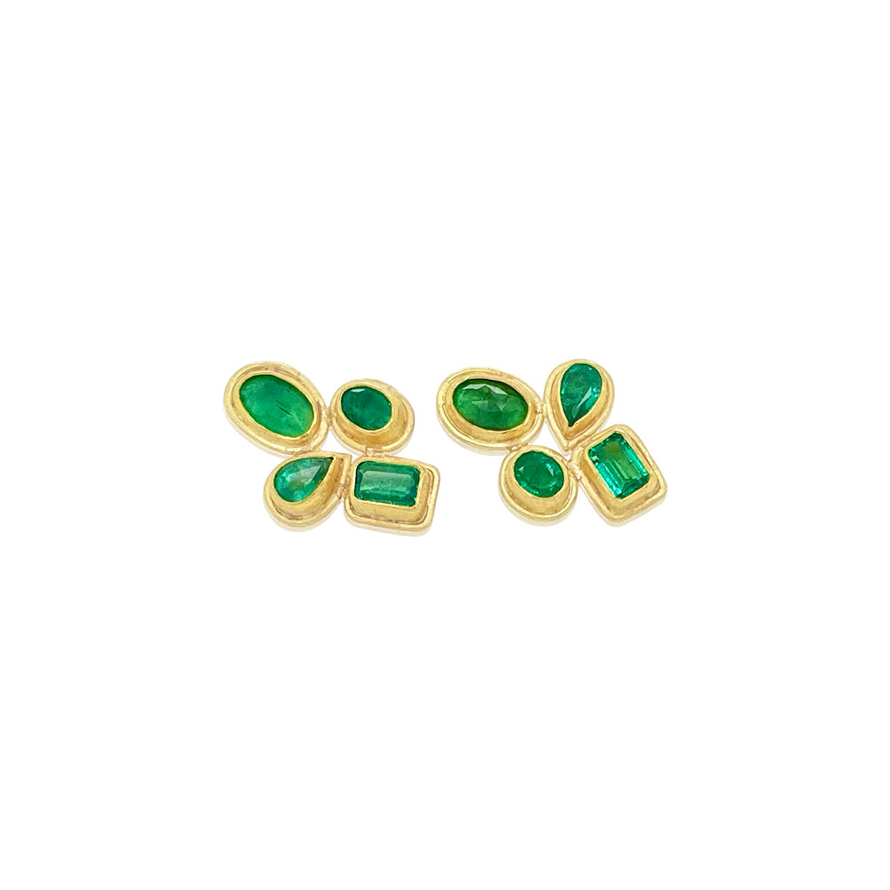 petra class 4 stone emerald earrings