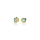 Natural Surface Aquamarine Stud Earrings