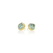 Natural Surface Aquamarine Stud Earrings