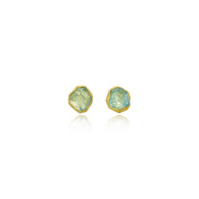 natural surface aquamarine studs