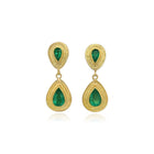 double tear drop emerald earrings