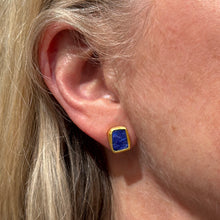 rectangular lapis studs
