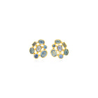 petite cluster earrings with multi-shape, multi cut blue sapphires