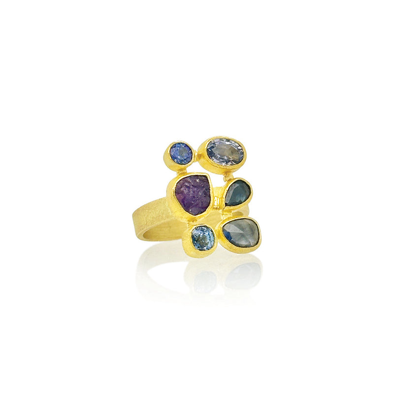 Mixed Shapes Sapphire Ring