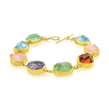 multi-gemstone rough surface bracelet