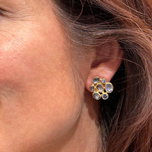 Sapphire cluster earrings