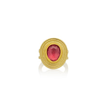 "Zen Garden" Red Tourmaline Split Shank Ring