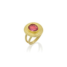 free from faceted pink tourmaline Zen Garden split shank ring