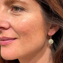 multi-sapphire disc earrings