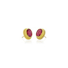 Faceted Pink Tourmaline Oval Stud Earrings