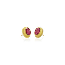 Faceted Pink Tourmaline Oval Stud Earrings