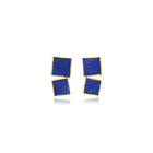 Natural Cut Lapis Lazuli Square Earrings
