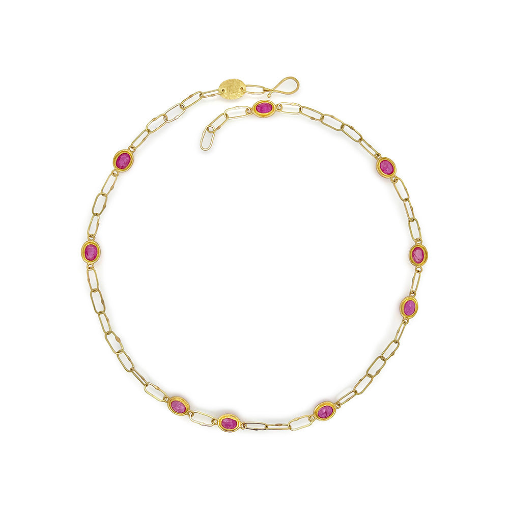 dark pink sapphire necklace