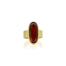 Large Red Oval Faceted Tourmaline Ring