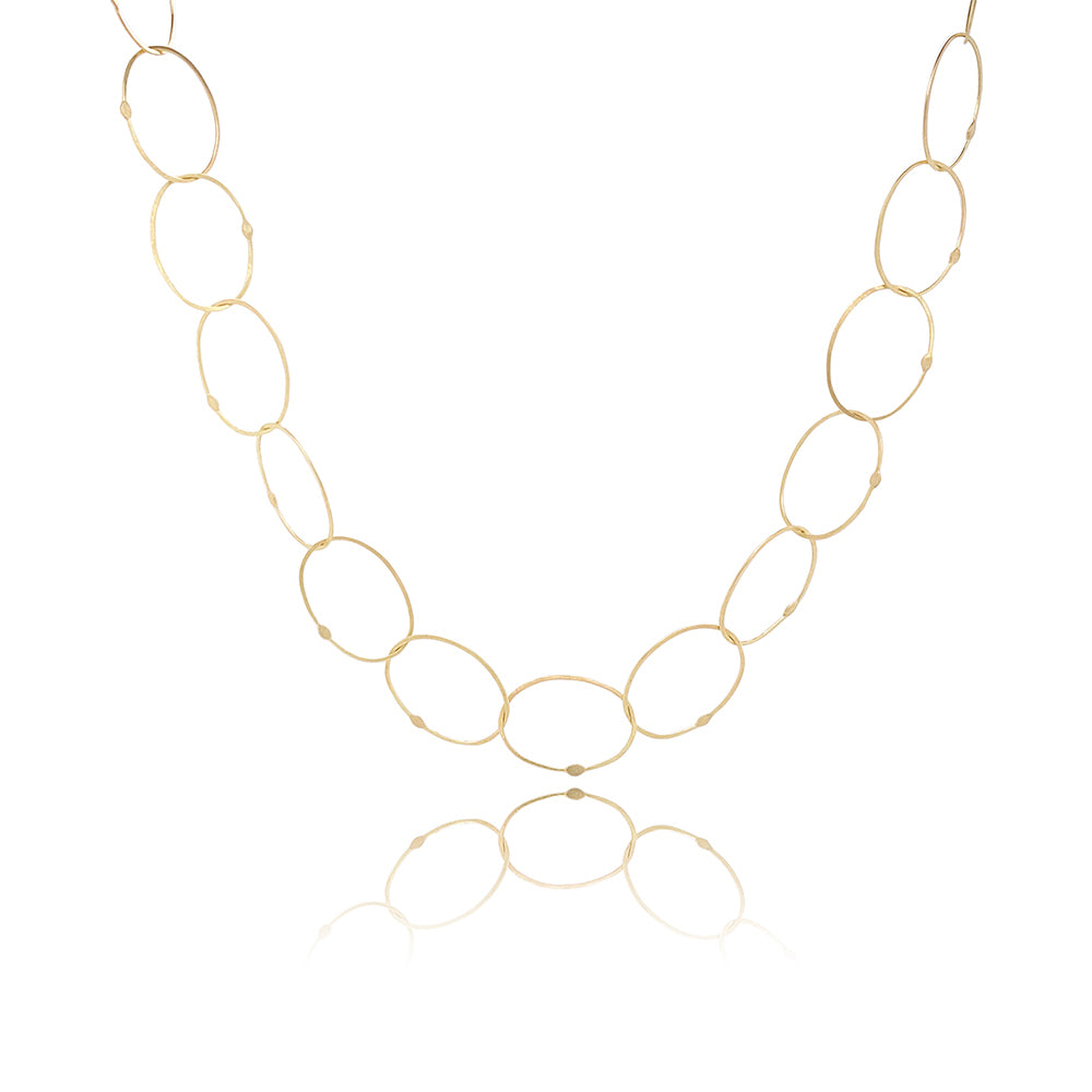 Hand-Fabricated Large Oval Link Chain in 18K