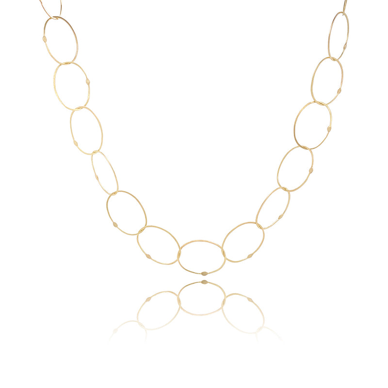 Hand-Fabricated Large Oval Link Chain in 18K