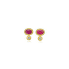 ruby and diamond post back earrings