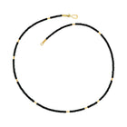 Black Spinel Necklace with Gold Spacer Beads