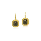 brown rosecut diamond rectangular earrings