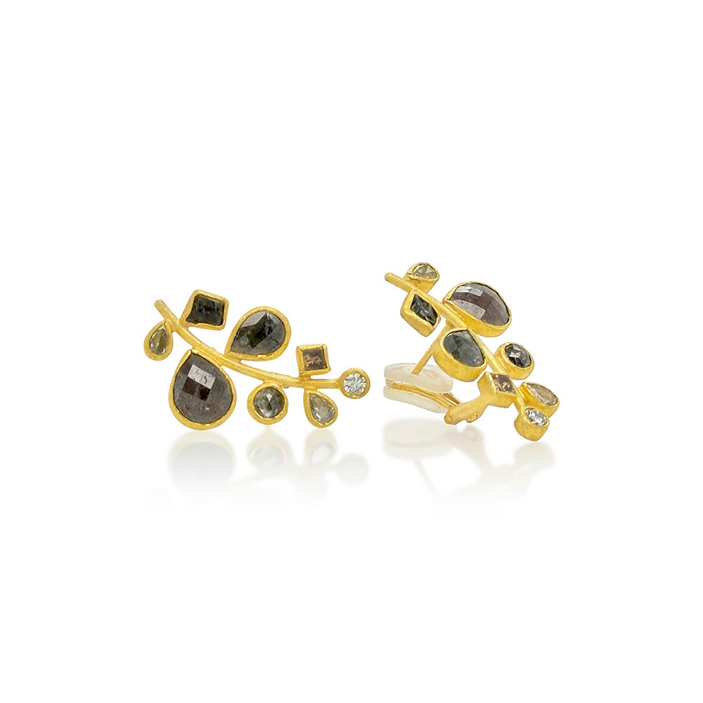 Grape Cluster Earrings in Various Colored/Cut Diamonds
