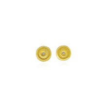 Double reflective earrings with light champagne diamonds
