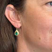Faceted Tear Drop Emerald Earrings