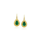 Faceted tear drop emerald earrings