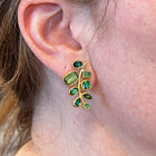 grape cluster earring in green tourmaline