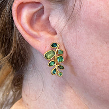 grape cluster earring in green tourmaline