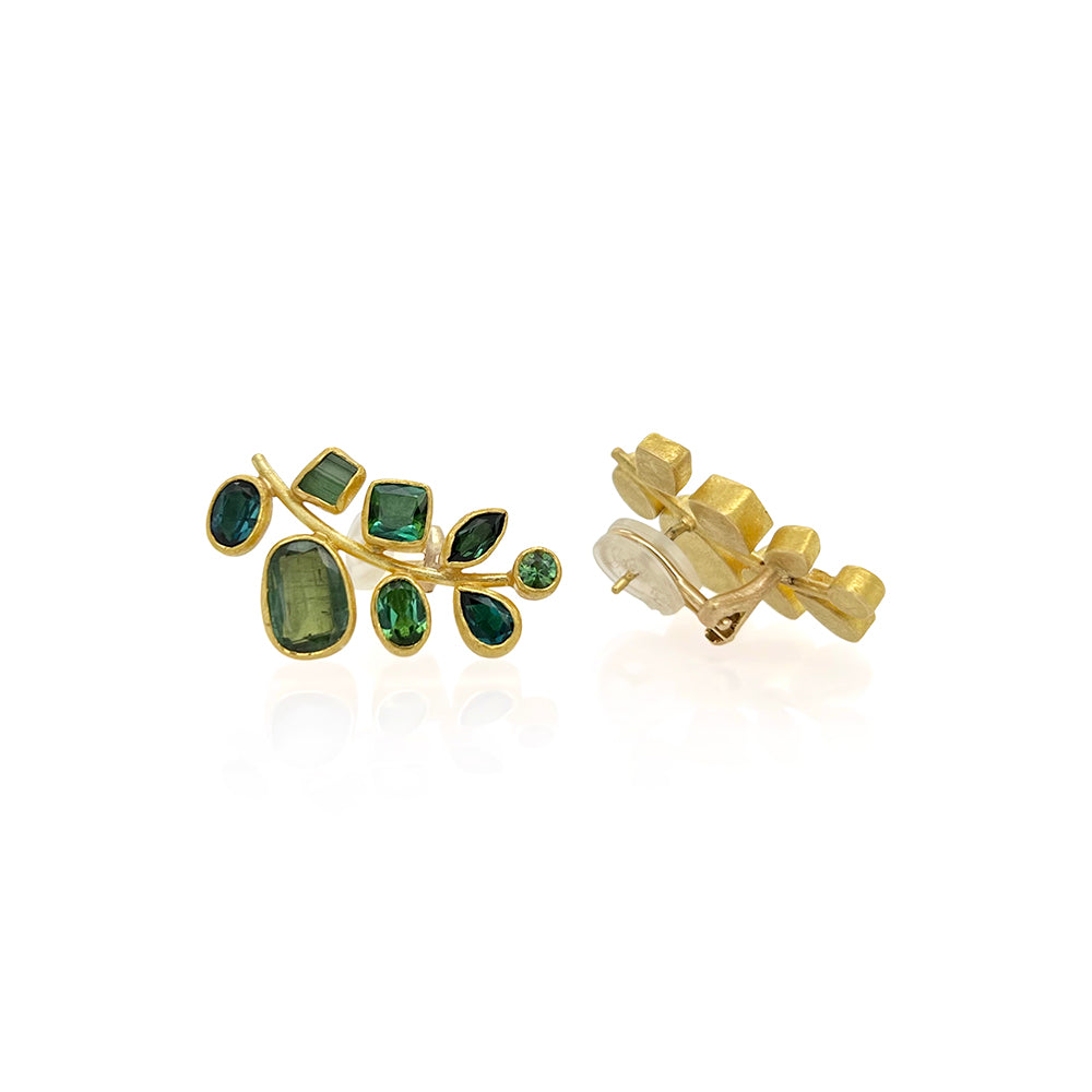 grape cluster earrings in tourmaline