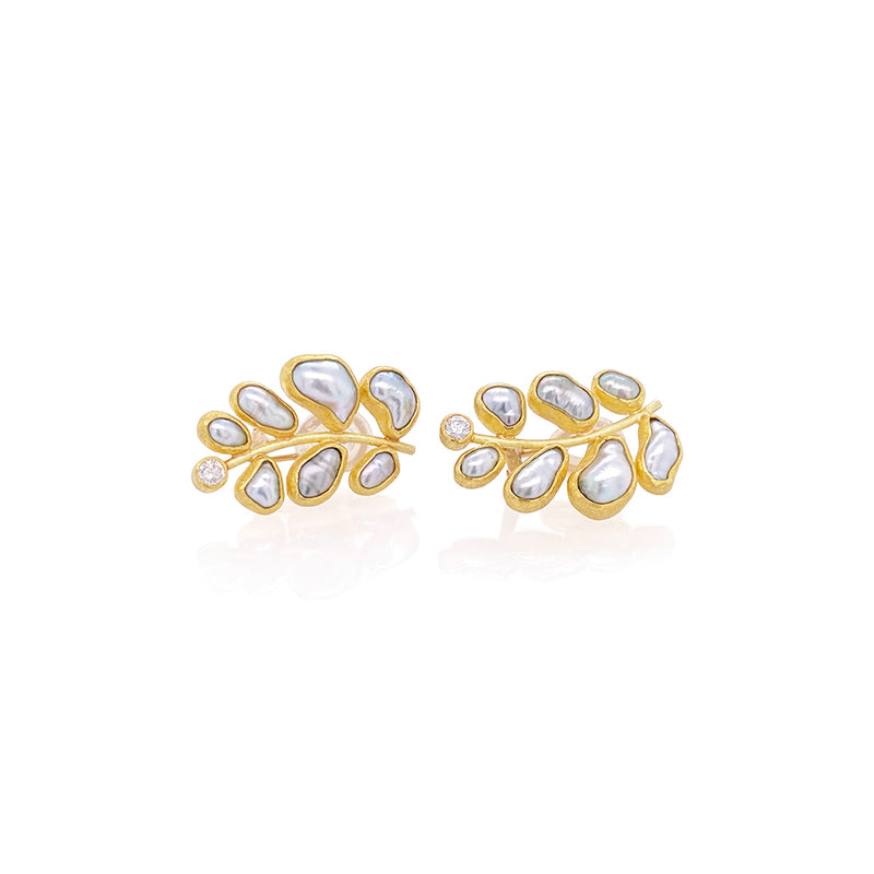 Keishi Pearl Grape Cluster Earrings