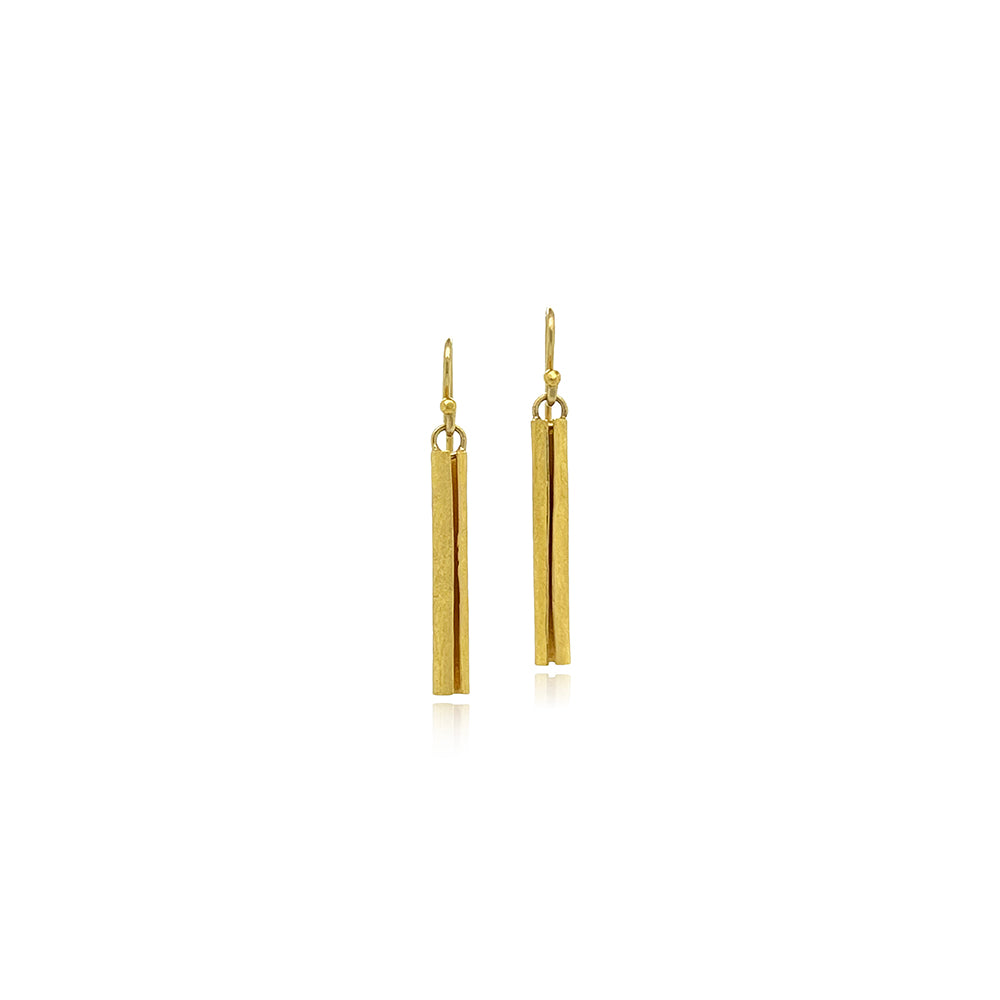 22k gold tube earrings