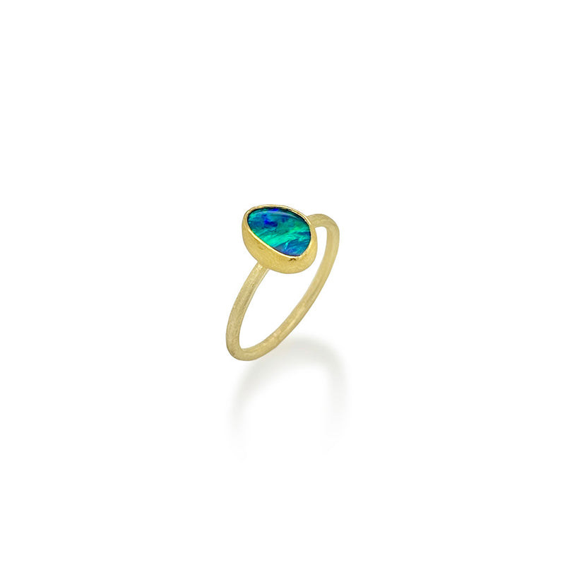 Small Australian Boulder Opal Ring