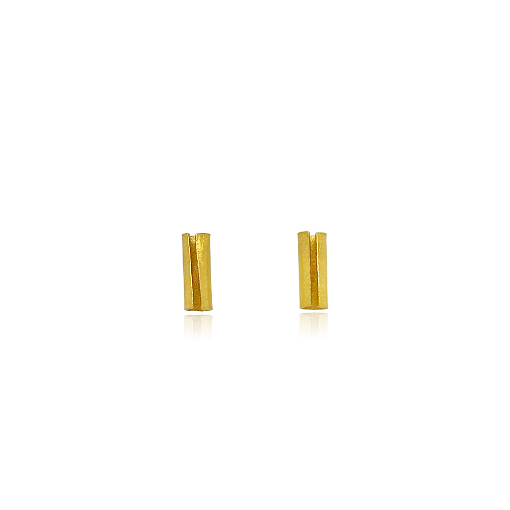 open tube stud earrings