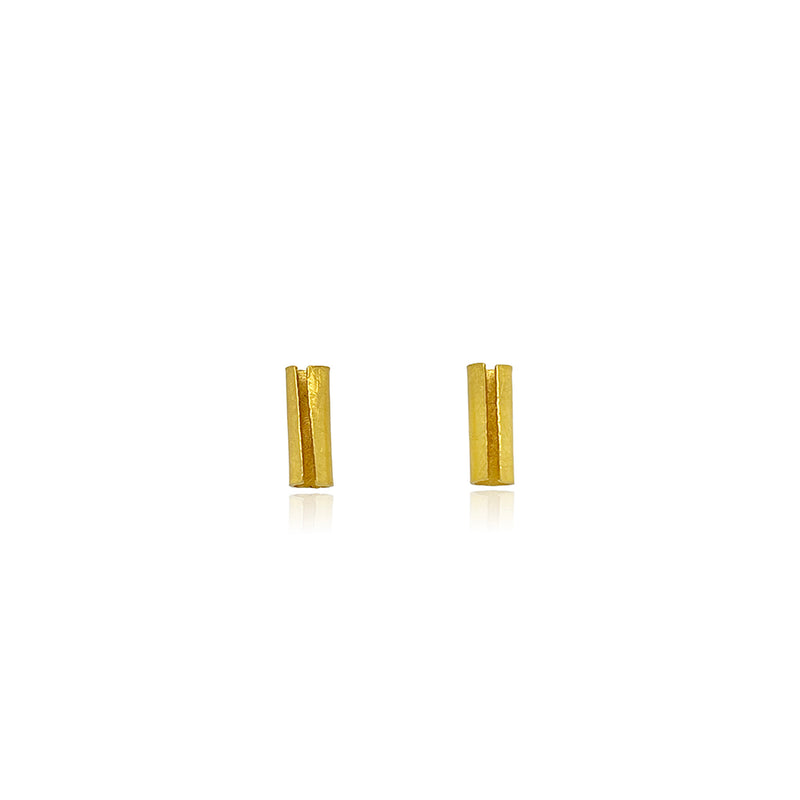 Small Open Tube Stud Earrings