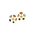 starburst earrings with multi-color gemstones