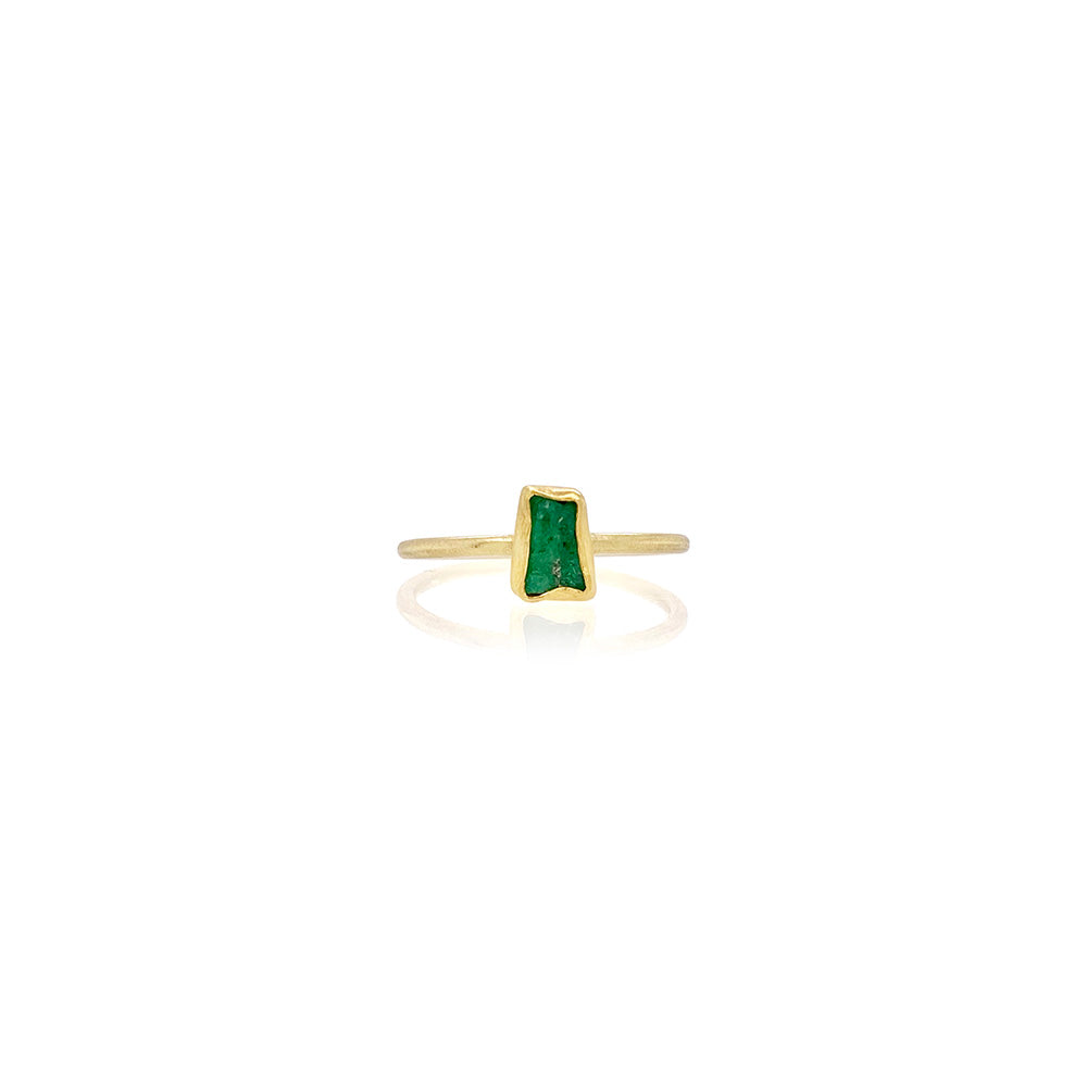 Rough Emerald Ring